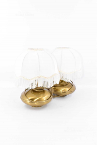 Pair Abatjour With Brass Base 27x16 Cm