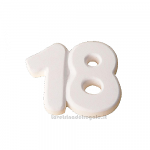 Gessetto bianco Bomboniera 18 anni numero 3.5 cm - Decorazioni