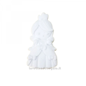 Gessetto bianco Bomboniera Comunione a forma di Principessa 3 cm - Decorazioni