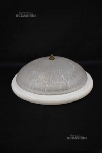 Ceiling Light Glass With Wooden Board White 42 Cm