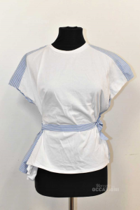 T-shirt Woman Butx& Co Size.s White Light Blue