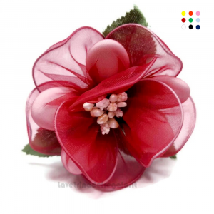 Fiore di Confetti Rosa in tulle vari colori - Confetti di Sulmona
