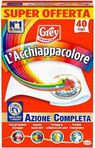 Grey Lacchiappacolore Fogli Cattura Colore Evita Lavaggio Antisporco 40 Fogli