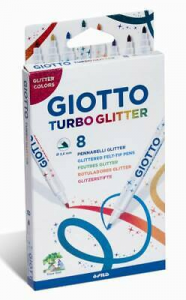 Giotto Turbo Glitter Astuccio Da 8 Pennarelli Con Inchiostro Glitterato