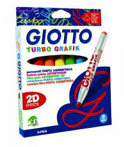 Giotto Turbo Grafik Astuccio Da 8 Pennarelli Punta Asimmetrica