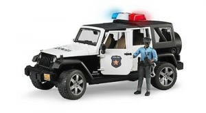Bruder 02527 Jeep Wrangler Unlimited Rubicon Polizia Con Poliziotto Pelle Scura