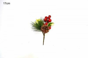 Idea Regalo - Spillone Con Pigna E Bacche Rosse Natale Decorazione Natalizia