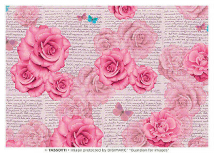 Tassotti Carta Rosa Romantica 396 Carta Regalo Decoupage Lavoretti Qualita Hob