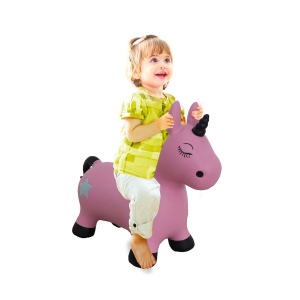 Jamara Animale salterino Unicorno rosa fucsia con pompa Cavalcabile Per Bambini 460453