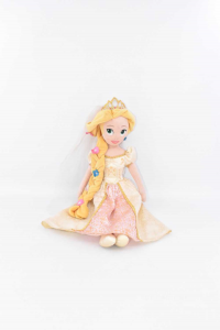 Stuffed Animal Doll Rapunzel Blonde Treccia Long 55 Cm