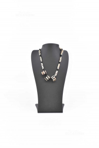 Necklace Ethnic White And Black