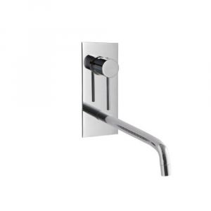 Vertical wall-mounted mixer tap with fixing plate Up + Treemme  
