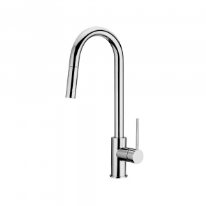 Pepe Cucina Frattini high-barrel sink mixer with pull-out single-jet hand shower