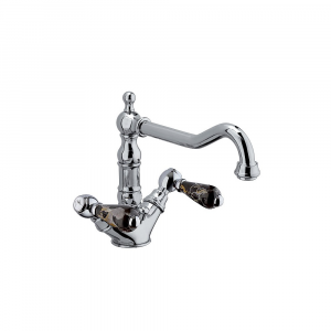 Single-hole sink mixer with old-style spout Lybra M Style Frattini