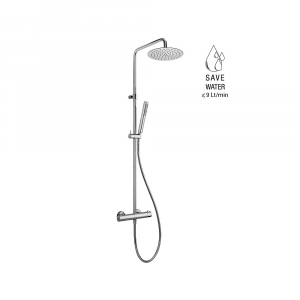 Thermostatic cold body shower mixer, external with diverter, swivel column, hand shower and shower head ø25cm