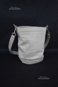 Bucket Bag In True Leather Vintage Grey H 28 Cm
