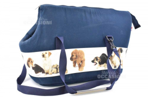 Pet Carrier In Fabric Blue For Dogs 8-10 Kg