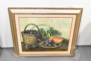 Painting Painted Fruit Basketball,author H.knauf 80x68 Cm
