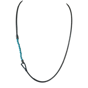 COLLANA ULYSSES BEADED MINI TURQUOISE WITH SILVER CHAIN