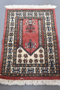 Pair Carpets Handmade 64x92 Cm Red Beige Blue