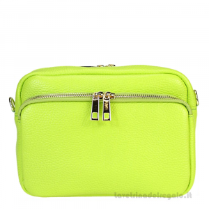 Borsa Verde Lime donna a Tracolla in pelle - 558328 - Pelletteria Made in Italy