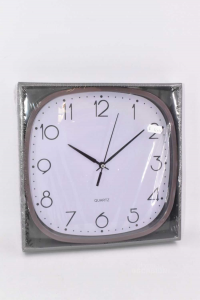 Wall Clock New With Frame Grey 24 Cm