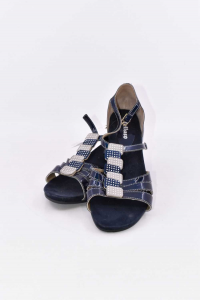 Sandals Woman Melluso Blue Grey Size 41