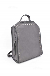 Backpack Gray Faux Leather (missing 1 Borchia