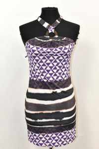 Dress Woman Guess Size.s Purple Black White
