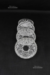 Small Plate Glass 4 Pieces Greece 11 Cm