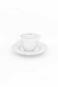 Coffee Cups Royal 6 Pieces + Plates Bordo Silver