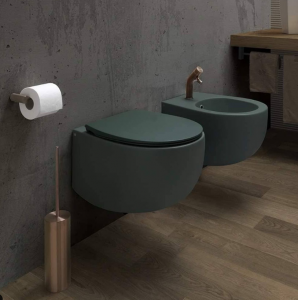 Dark green wall hung toilet in ceramic DOT 2.0 AeT Italia