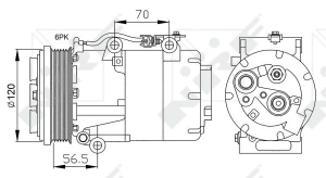 Compressore Aria Condizionata Per C-Max Focus Ii Kuga C30 C70 S40 Ii 