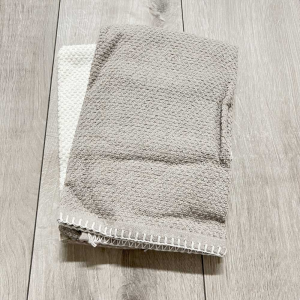 Coppia asciugamani Chicco di riso belair tortora