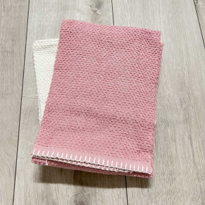 Coppia asciugamani Chicco di riso belair rosa
