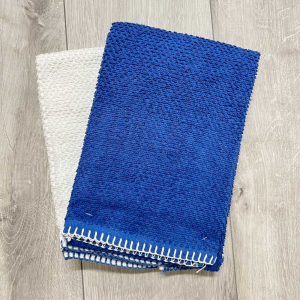 Coppia asciugamani Chicco di riso belair blu