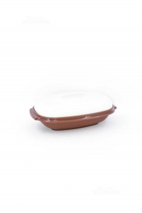 Container Oval Tupperware Beige Brown 19x29 Cm