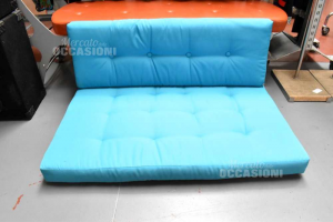 Paar Von Kissen Imbottiti Farbe Hellblau Per Creare Von Sofa Mit Bancali