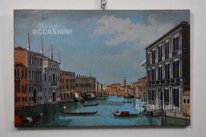 Painting Painted On Canvas Venice (restaurare And Incorniciare) 60x40 Cm Author Tomas-gh