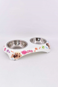 Pair Bowls Per Food And Water The Dog