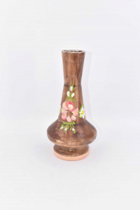 Vase Holder Flowers Brown Painted Height 27 Cm