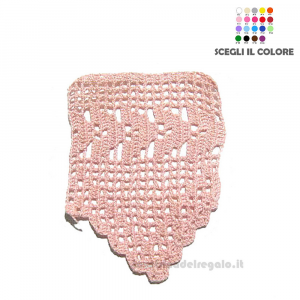 Bordo rosa lavorato a filet ad uncinetto 11.5 cm - Handmade in Italy