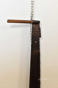 Saw Old 130 Cm With Handles Wood