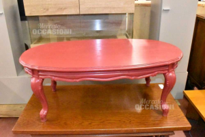 Table Living Room Oval Painted Red