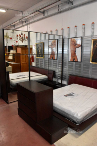Zimmer Doppel Abgeschlossen Braun (Kleiderschrank Gespiegelt + Kommode + Nachttische Bett)