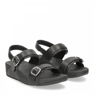 Fitflop Lulu adjustable leather back strap sandals all black