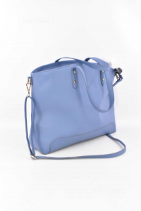 Bag Carpisa Faux Leather Light Blue With Shoulder Strap 37x12x30 Cm