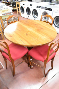 Table Round With 4 Chairs,chestnut Sturdy Fine 800