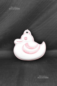 Object Thun Tile To Hang Duck White Pink 20 Cm