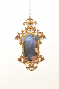 Specchio Effetto Vintage Con Cornice In Plastica Dorata 40x70 Cm